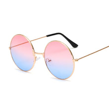Load image into Gallery viewer, 2023 Retro Round Pink Sunglasses Women Brand Designer Sun Glasses For Male Alloy Mirror Female Oculos De Sol Black