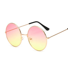 Load image into Gallery viewer, 2023 Retro Round Pink Sunglasses Women Brand Designer Sun Glasses For Male Alloy Mirror Female Oculos De Sol Black