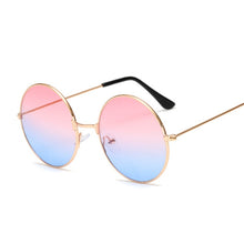 Load image into Gallery viewer, 2023 Retro Round Pink Sunglasses Women Brand Designer Sun Glasses For Male Alloy Mirror Female Oculos De Sol Black