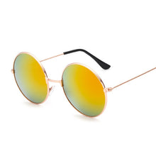 Load image into Gallery viewer, 2023 Retro Round Pink Sunglasses Women Brand Designer Sun Glasses For Male Alloy Mirror Female Oculos De Sol Black