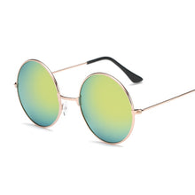 Load image into Gallery viewer, 2023 Retro Round Pink Sunglasses Women Brand Designer Sun Glasses For Male Alloy Mirror Female Oculos De Sol Black