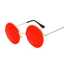 Load image into Gallery viewer, 2023 Retro Round Pink Sunglasses Women Brand Designer Sun Glasses For Male Alloy Mirror Female Oculos De Sol Black