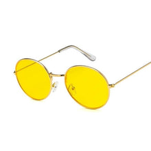 Load image into Gallery viewer, 2022 Retro Round Yellow Sunglasses Women Brand Designer Sun Glasses For Female Male/man Alloy Mirror Oculos De Sol