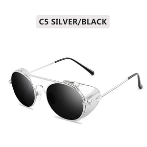 2022 Retro Steampunk Style Sunglasses Men Women Brand Designer Round Metal Frame Punk Lens Sun Glasses Gafas de Sol