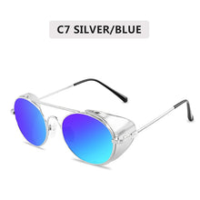 Carica l&#39;immagine nel visualizzatore di Gallery, 2022 Retro Steampunk Style Sunglasses Men Women Brand Designer Round Metal Frame Punk Lens Sun Glasses Gafas de Sol