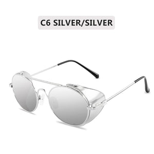 2022 Retro Steampunk Style Sunglasses Men Women Brand Designer Round Metal Frame Punk Lens Sun Glasses Gafas de Sol