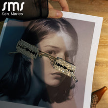 Carica l&#39;immagine nel visualizzatore di Gallery, 2023 Retro Sunglasses Women Brand Designer Diamond Rimless Sun Glasses Shades Rhinestone Lens Ladies Frameless Eyeglasses