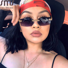 Load image into Gallery viewer, 2023 Retro Sunglasses Women Brand Designer Diamond Rimless Sun Glasses Shades Rhinestone Lens Ladies Frameless Eyeglasses