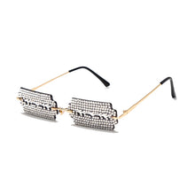 Carica l&#39;immagine nel visualizzatore di Gallery, 2023 Retro Sunglasses Women Brand Designer Diamond Rimless Sun Glasses Shades Rhinestone Lens Ladies Frameless Eyeglasses