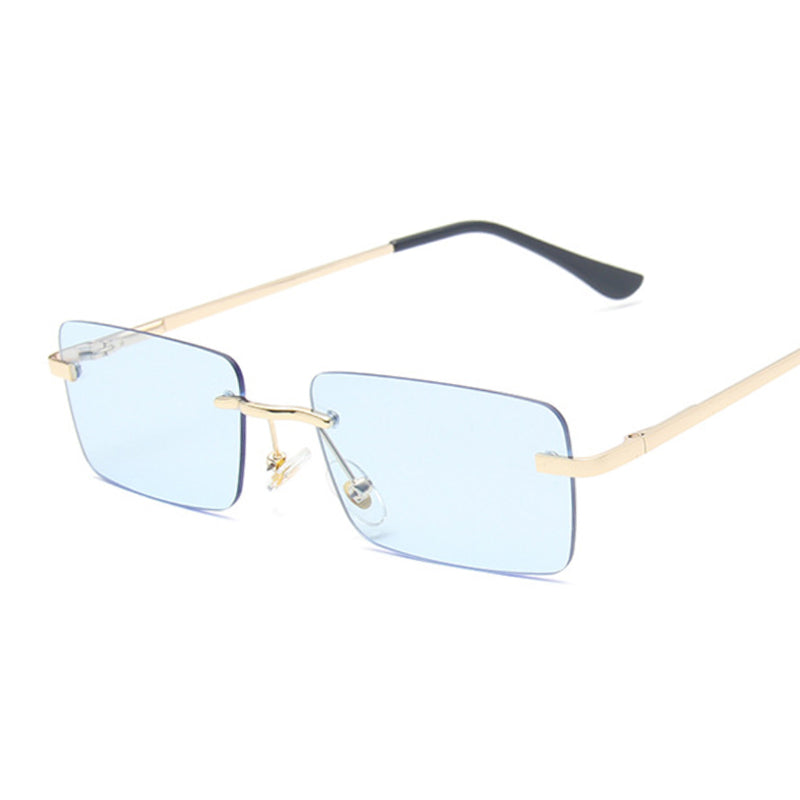 2023 Retro Sunglasses Women Brand Designer Rimless Gradient Sun Glasses Shades Cutting Lens Ladies Frameless Eyeglasses