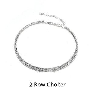 2020 Rhinestone Choker Necklace Crystal Gem Luxury Collar Chain Necklaces Set Chunky Y Necklace Women Neck jewelry Accessories