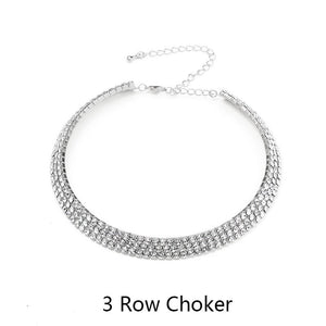 2020 Rhinestone Choker Necklace Crystal Gem Luxury Collar Chain Necklaces Set Chunky Y Necklace Women Neck jewelry Accessories