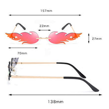 Load image into Gallery viewer, Rimless Wave Sun Glasses Men Eyewear Luxury Trending Narrow vintage Eyeglasses Cool Street Beat Fire Flame Sunglasses Women