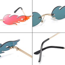 Load image into Gallery viewer, Rimless Wave Sun Glasses Men Eyewear Luxury Trending Narrow vintage Eyeglasses Cool Street Beat Fire Flame Sunglasses Women