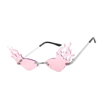 Load image into Gallery viewer, Rimless Wave Sun Glasses Men Eyewear Luxury Trending Narrow vintage Eyeglasses Cool Street Beat Fire Flame Sunglasses Women