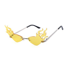 Load image into Gallery viewer, Rimless Wave Sun Glasses Men Eyewear Luxury Trending Narrow vintage Eyeglasses Cool Street Beat Fire Flame Sunglasses Women