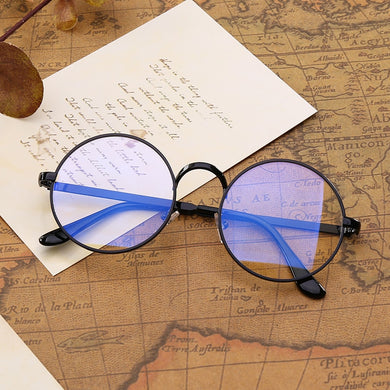 Round glasses New Type of Female Computer Glasses Optical  Metal Circular  frame for men Transparent Lens gaming Glasses