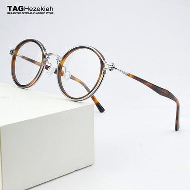 2023 Round titanium glasses frame men eyeglasses women spectacle frames computer myopia Retro Brand vintage optical glasses Nerd