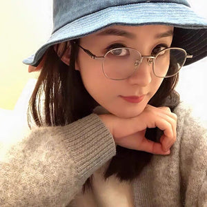 2023 Rounds Anti-Blue Light Women Eyeglasses Optical Myopia Metal Glasses Frame Classic Men Retro Computer Eye Glasses