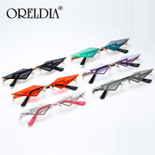 Load image into Gallery viewer, 2023 Small Lens Rimless Sunglasses Women Brand Designer Unique  Wave Legs Sun Glasses Female One Piece Travel Gafa de sol UV400