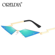Load image into Gallery viewer, 2023 Small Lens Rimless Sunglasses Women Brand Designer Unique  Wave Legs Sun Glasses Female One Piece Travel Gafa de sol UV400