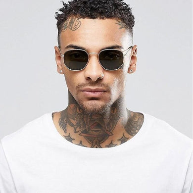 2023 Square Sunglases Men Hexagon Sun glasses Mannen Women Metal Frame Fishing Glasses Gold gray Eyewear lentes de sol hombre