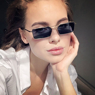 Square Women Sunglasses Alloy Metal Small Frame Clear Double Men's Sun Glasses Women Vintage Chic Female Shades Red Yellow