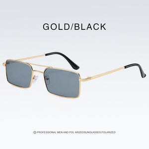 Square Women Sunglasses Alloy Metal Small Frame Clear Double Men's Sun Glasses Women Vintage Chic Female Shades Red Yellow