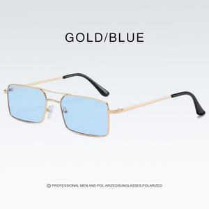 Square Women Sunglasses Alloy Metal Small Frame Clear Double Men's Sun Glasses Women Vintage Chic Female Shades Red Yellow