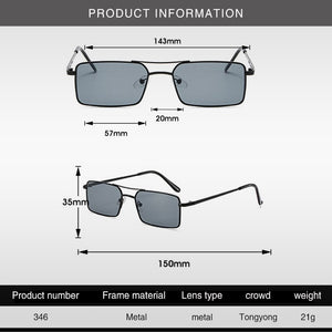 Square Women Sunglasses Alloy Metal Small Frame Clear Double Men's Sun Glasses Women Vintage Chic Female Shades Red Yellow