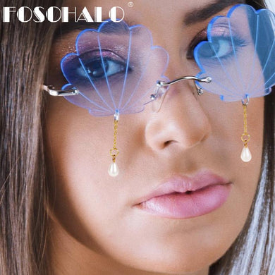 2023 Steampunk Rimless Sunglasses Women Pearl Punk Sun Glass Vintage Men Sunglasses Punk Retro Eyewear  Oculos De Sol