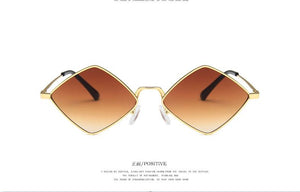 2022 Sunglasses Women Metal Rhombus Sun glasses Irregular Vintage Small Frame Goggle Uv400 Ladies Oculos Gafas De Sol