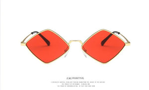2022 Sunglasses Women Metal Rhombus Sun glasses Irregular Vintage Small Frame Goggle Uv400 Ladies Oculos Gafas De Sol