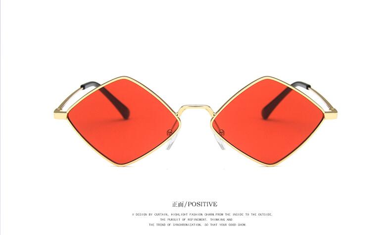 2022 Sunglasses Women Metal Rhombus Sun glasses Irregular Vintage Small Frame Goggle Uv400 Ladies Oculos Gafas De Sol