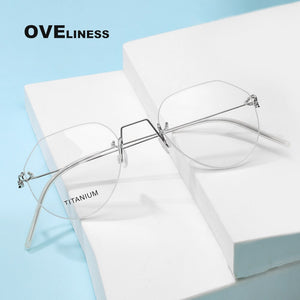 2022 Titanium Rimless Glasses Frame for Men women Prescription Eyeglasses Man Frameless Myopia Optical Frames Spectacles Eyewear