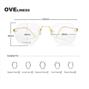 2022 Titanium Rimless Glasses Frame for Men women Prescription Eyeglasses Man Frameless Myopia Optical Frames Spectacles Eyewear