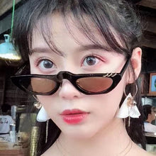 Load image into Gallery viewer, 2023 Unique Cat Eye Sunglasses Women Brand Designer 90s Vintage Leopard Narrow Cateye Small Sun Glasses Female Shades UV400