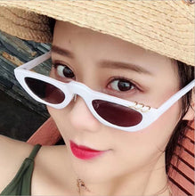 Load image into Gallery viewer, 2023 Unique Cat Eye Sunglasses Women Brand Designer 90s Vintage Leopard Narrow Cateye Small Sun Glasses Female Shades UV400