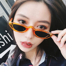 Load image into Gallery viewer, 2023 Unique Cat Eye Sunglasses Women Brand Designer 90s Vintage Leopard Narrow Cateye Small Sun Glasses Female Shades UV400