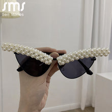 Load image into Gallery viewer, 2023 Vintage Cat Eye Sunglasses Women Sexy Retro Small Cat Eye Sun Glasses Brand Designer Eyewear Pearl Female Oculos De Sol