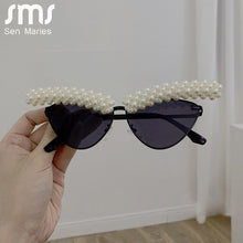 Load image into Gallery viewer, 2023 Vintage Cat Eye Sunglasses Women Sexy Retro Small Cat Eye Sun Glasses Brand Designer Eyewear Pearl Female Oculos De Sol