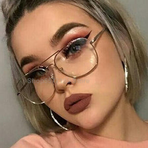 Vintage Gold Metal Frame Eyeglasses Mens Womens Sun glasses Retro Square Optical Lens Eyewear Nerd Clear Lens Glasses