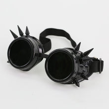 Load image into Gallery viewer, 2022 Welding Round goggle steampunk cyber Goth Sunglasses Rivet spiked goggles Cosplay Antique Victorian