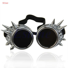 Load image into Gallery viewer, 2022 Welding Round goggle steampunk cyber Goth Sunglasses Rivet spiked goggles Cosplay Antique Victorian