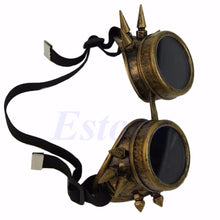 Load image into Gallery viewer, 2022 Welding Round goggle steampunk cyber Goth Sunglasses Rivet spiked goggles Cosplay Antique Victorian