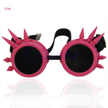 Load image into Gallery viewer, 2022 Welding Round goggle steampunk cyber Goth Sunglasses Rivet spiked goggles Cosplay Antique Victorian