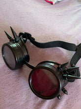 Load image into Gallery viewer, 2022 Welding Round goggle steampunk cyber Goth Sunglasses Rivet spiked goggles Cosplay Antique Victorian