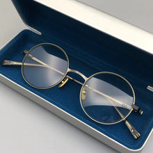 Load image into Gallery viewer, 2023   Quality Eyeglasses frames  women Men Vintage Titanium Polygon Big blue light glasses optical frame 080607