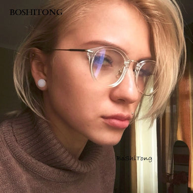 Women Anti Blue Glasses Frame Men Eyeglasses Frame Vintage Round Clear Lens Glasses Optical Spectacle Frame