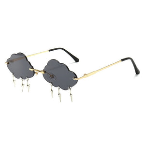 2023 Women Clouds Rimless Sunglasses Vintage Steampunk Sunglasses Frameless Punk Glasses Shades Street Style Oculos